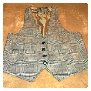 Juniors Size M Cropped  Plaid Vest by Poetry